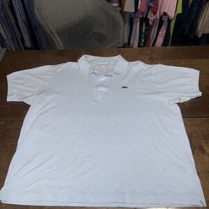 Lacoste Polo Shirt Men FR7 Men 2XL Light Blue Regular Fit Solid Short Sleeve
